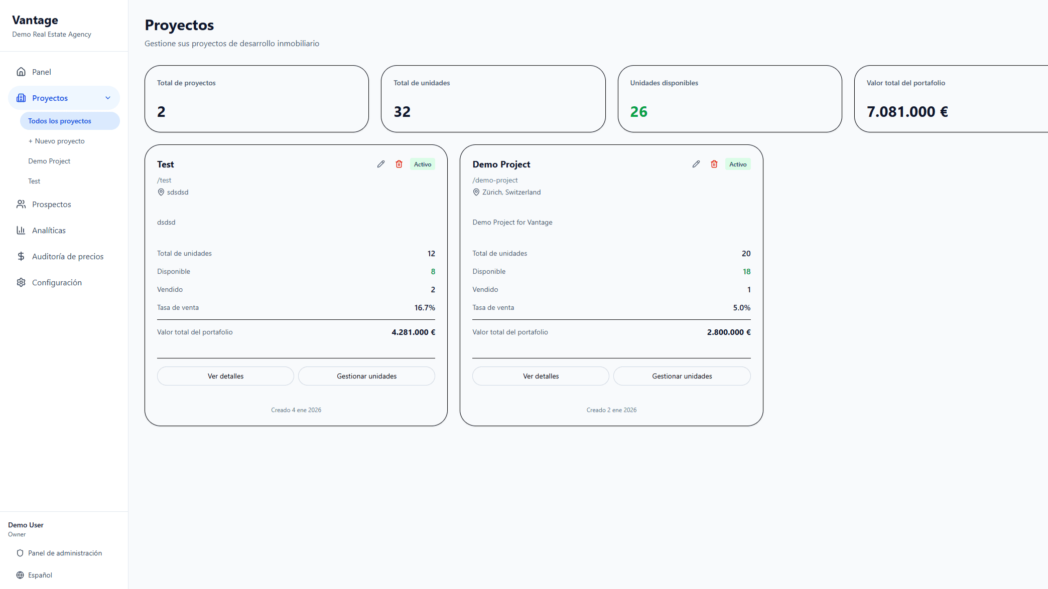 Projects overview